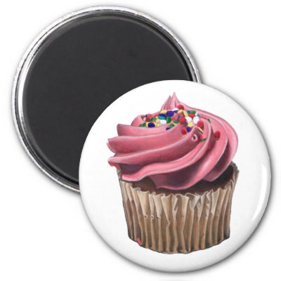 Pink Cupcake Magnet