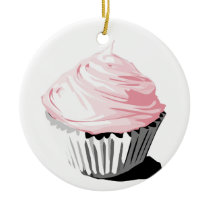 Pink cupcake ornament ornaments
