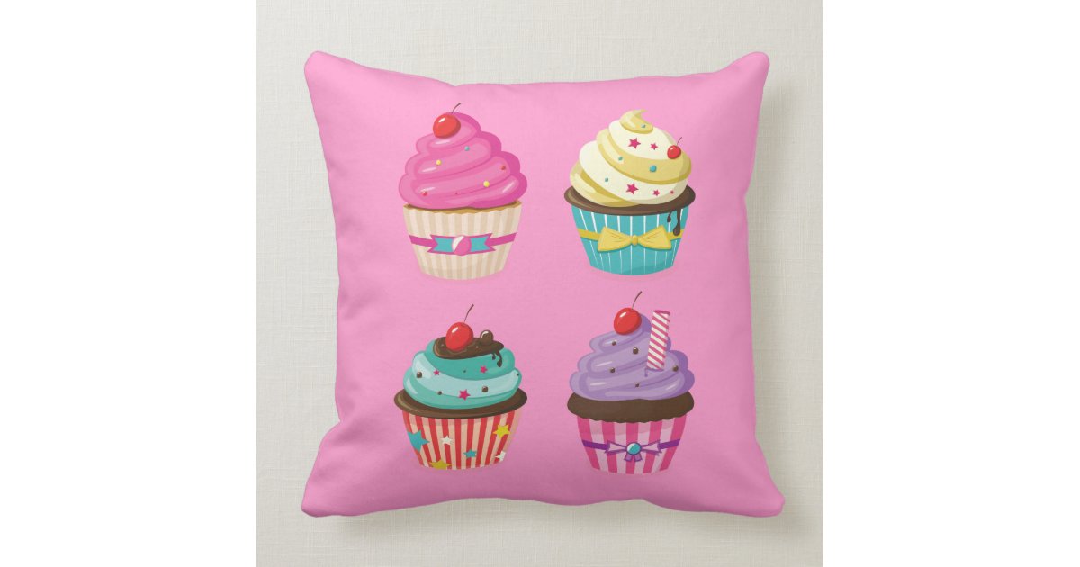 Pink Cupcake Pillow | Zazzle
