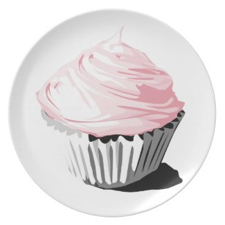 Pink cupcake plate