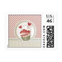 Pink Cupcake Postage stamps