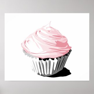 Pink cupcake poster