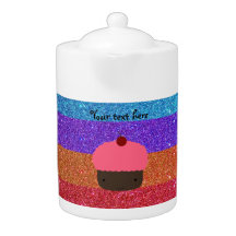 Pink cupcake rainbow glitter