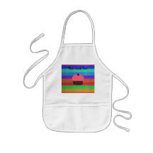 Pink cupcake rainbow glitter apron