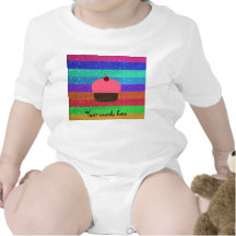 Pink cupcake rainbow glitter bodysuits