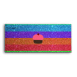 Pink cupcake rainbow glitter envelope