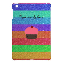 Pink cupcake rainbow glitter cover for the iPad mini
