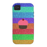 Pink cupcake rainbow glitter iPhone 4/4S cover