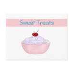 Pink Cupcake Recipe Card Post Cards