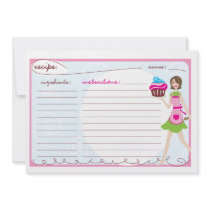 Pink Cupcake Recipe Cards invitations by malien00 Pink Cupcake Recipe Cards invitations