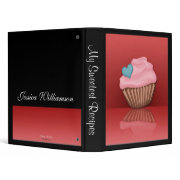 Pink Cupcake Reflection Personalized Recipe Binder binder