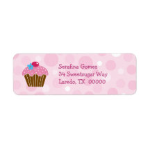Pink Cupcake Return Address Label