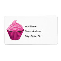 Pink Cupcake Shipping Label