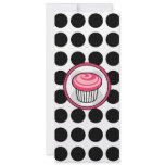 Pink Cupcake Skinny Invitation-Black Polka Dots