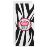 Pink Cupcake Skinny Invitation - Zebra Print