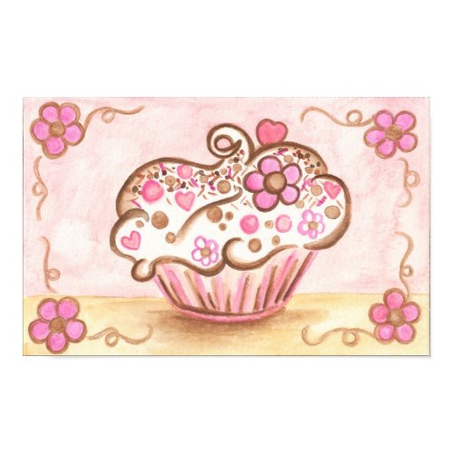 Pink Cupcake Sprinkles Art Poster print