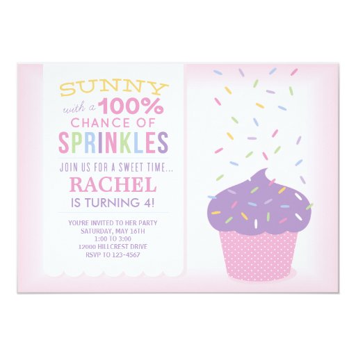 Pink Cupcake Sprinkles Birthday Card Zazzle