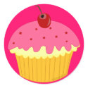 Pink Cupcake stickers