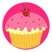 Pink Cupcake stickers by totallypainted Pink Cupcake stickers