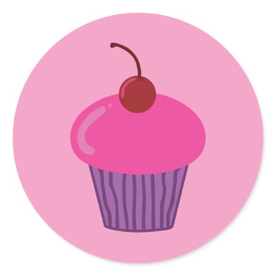 Pink Cupcake Stickers by toxiferous
