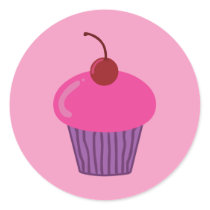 Pink Cupcake Stickers