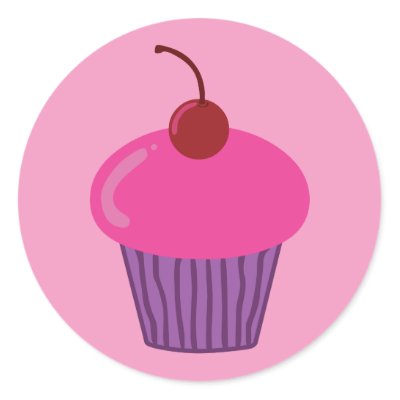 Pink Cupcake stickers