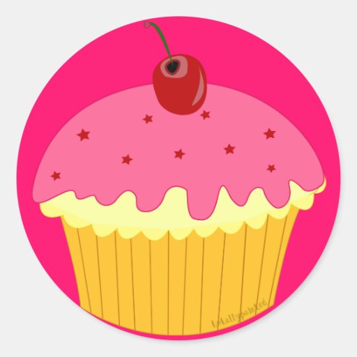 Pink Cupcake Sticker
