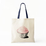 Pink cupcake tote canvas bags