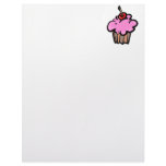 Pink Cupcake with Cherry Custom Letterhead