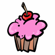 Pink Cupcake with Cherry photo sculptures