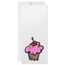 Pink Cupcake with Cherry Rack Card Template