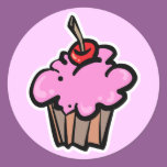Pink Cupcake with Cherry