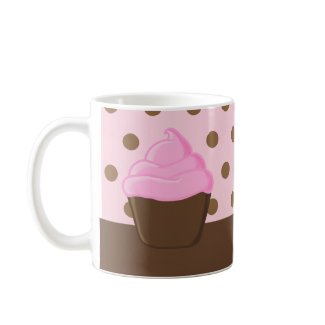 Pink Cupcake with Polka Dots Mug mug