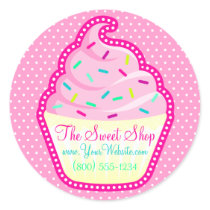 Pink Cupcake with Sprinkles - Custom Sticker stickers