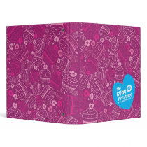 pink cupcakes vinyl binder