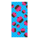 Pink cupcakes blue polka dots rack cards