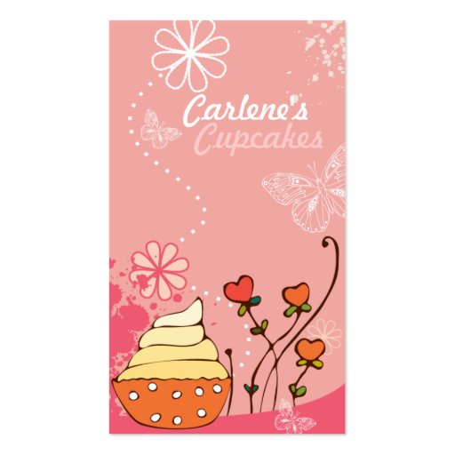Pink Cupcakes Business Card (front side)