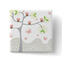 Pink Cupcakes on a Tree Button by fat_fa_tin Pink Cupcakes on a Tree Button