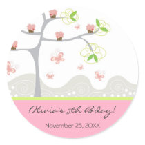 Pink Cupcakes on a Tree Custom Gift Label Sticker