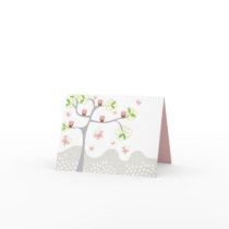 Pink Cupcakes on a Tree Invitation / Birthday / Greeting Cards