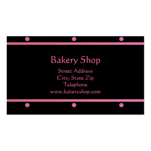Pink Cupcakes on Black Business Cards (back side)
