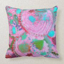Pink Cupcakes throw pillow square