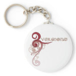 Pink Curly Swirl Vermont Keychain
