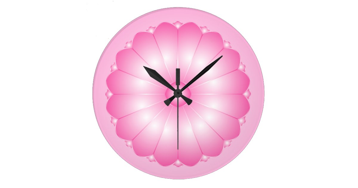 Pink Cushion Flower Wall Clock Zazzle