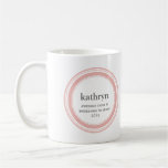 Pink custom bridesmaid bachelorette coffee mug
