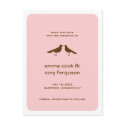 Pink custom save the date love birds flat card postcard