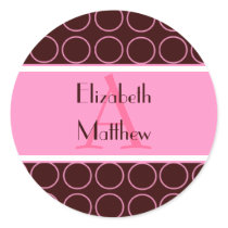 Pink Customize Last and First Name Sticker