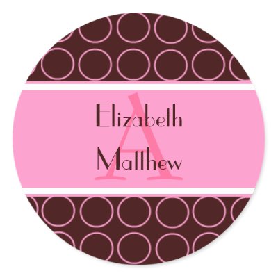 Pink Customize Last and First Name Sticker