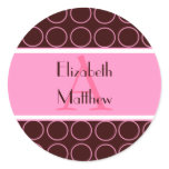 Pink Customize Last and First Name Sticker