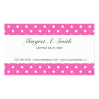 Pink, cute, girly, fashion and trendy polka dots business card template